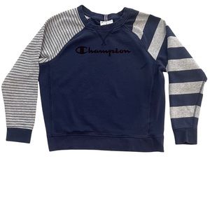 Champion Blue and Gray Raglan Sweatshirt Size Medium